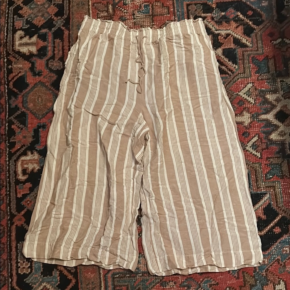 Madewell wide leg crop linen blend pants